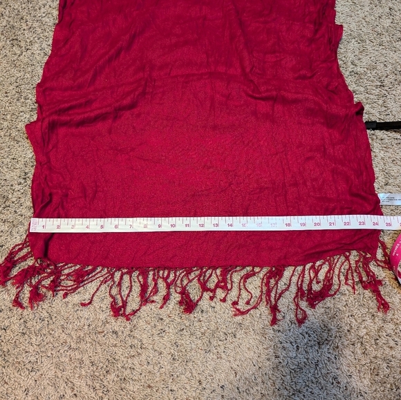 RED Modal Rectangle Blanket Scarf Extra Long - Picture 7 of 9